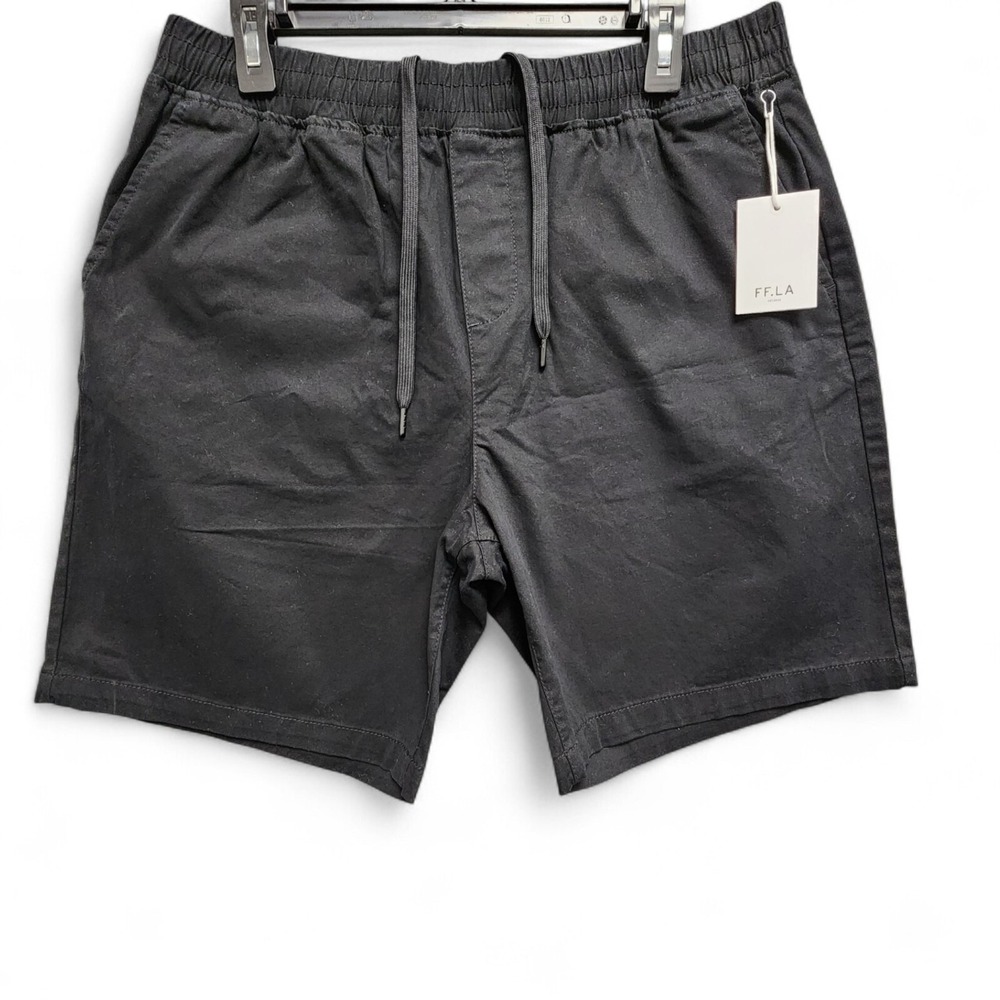 Five Four Los Angeles Newport Shorts Mens Large Classic Fit Black Drawstring NEW